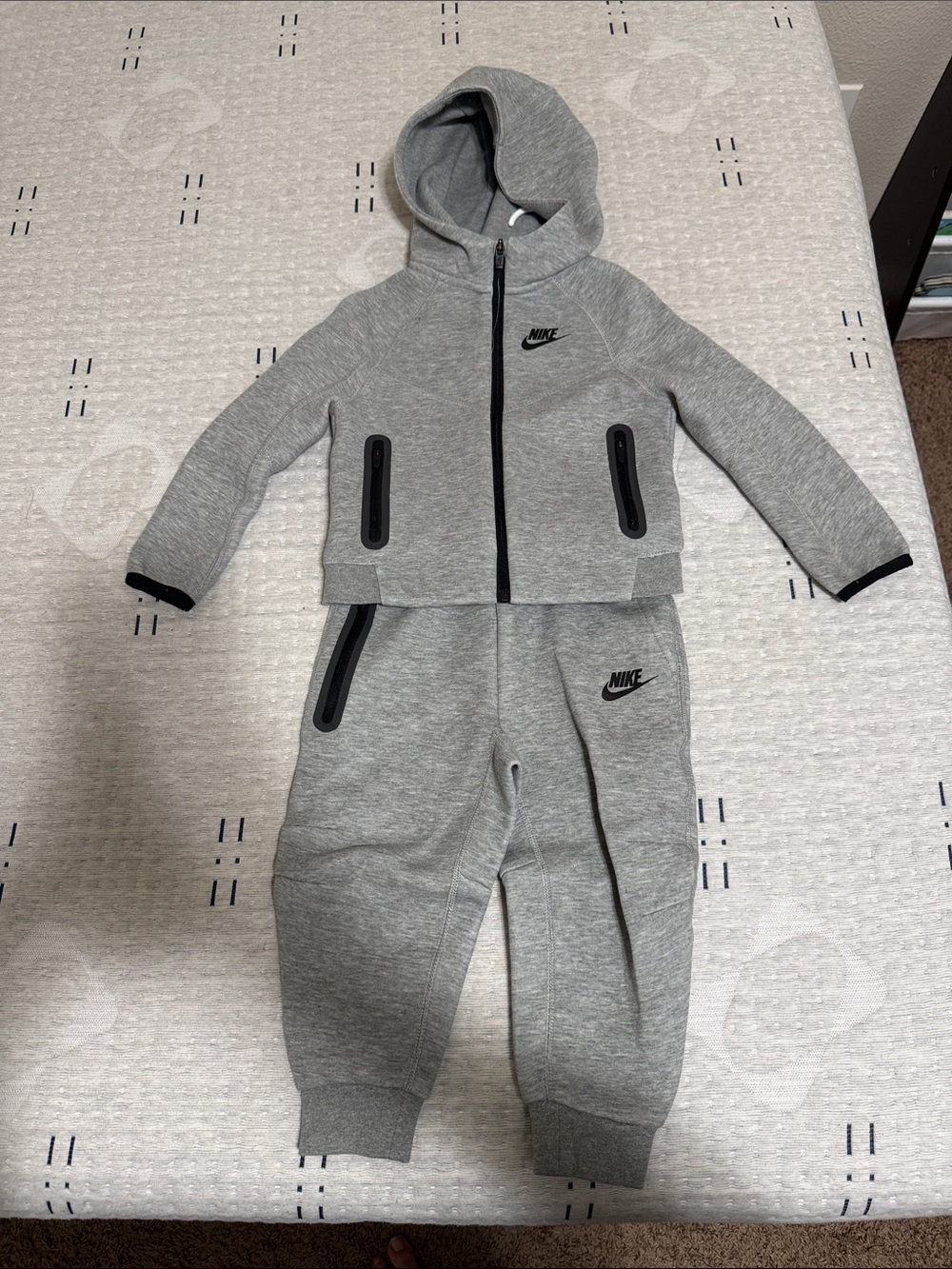 Nike Kids Grey Hooded Zip Sweatshirt & Joggers Set